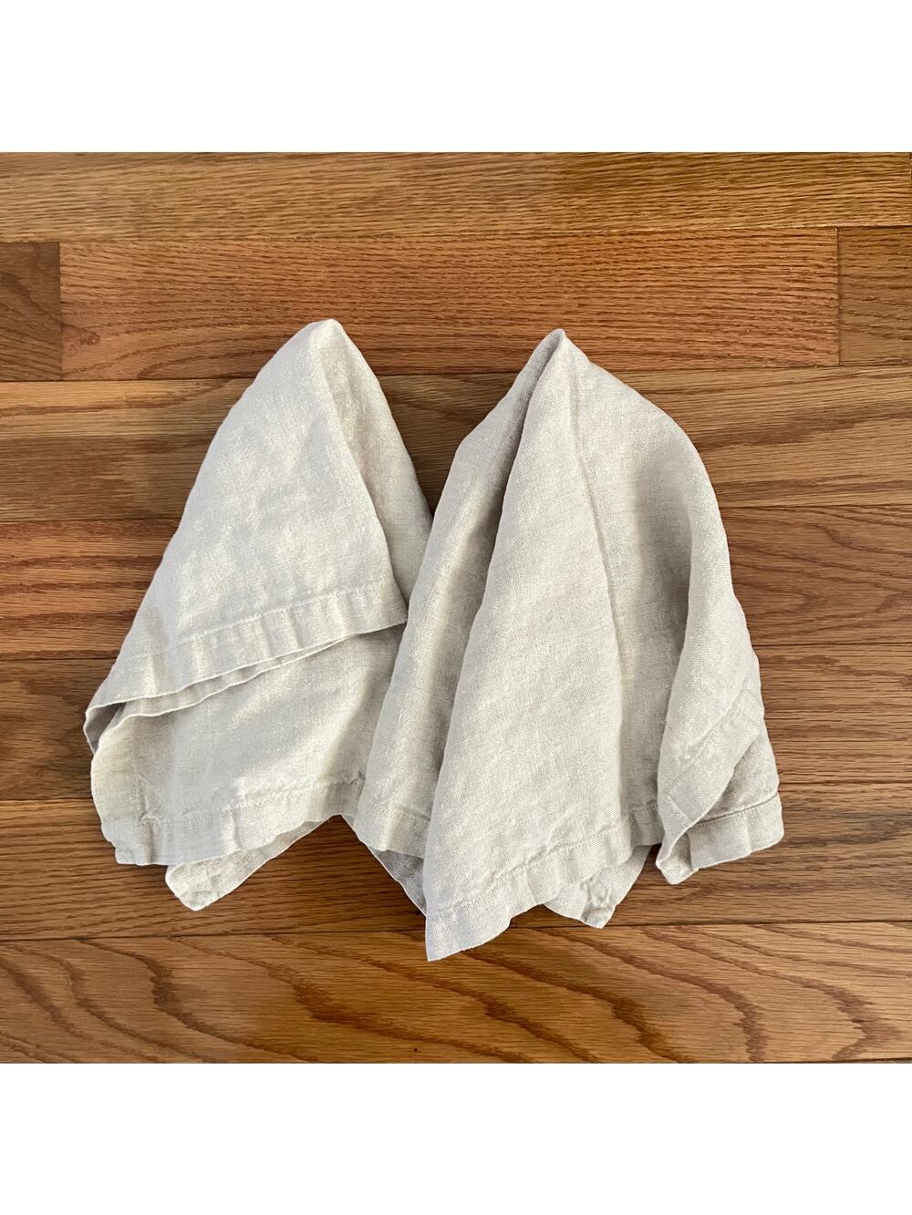 Simon Pearce Womens Natural Hemmed Linen Napkins Set of 2 (Measurements)